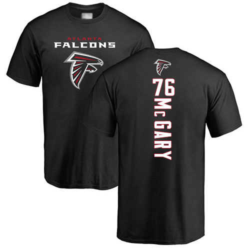 Atlanta Falcons Men Black Kaleb McGary Backer NFL Football #76 T Shirt